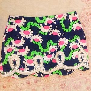 Lilly Pulitzer Catepillar Scallop Skirt Size 00